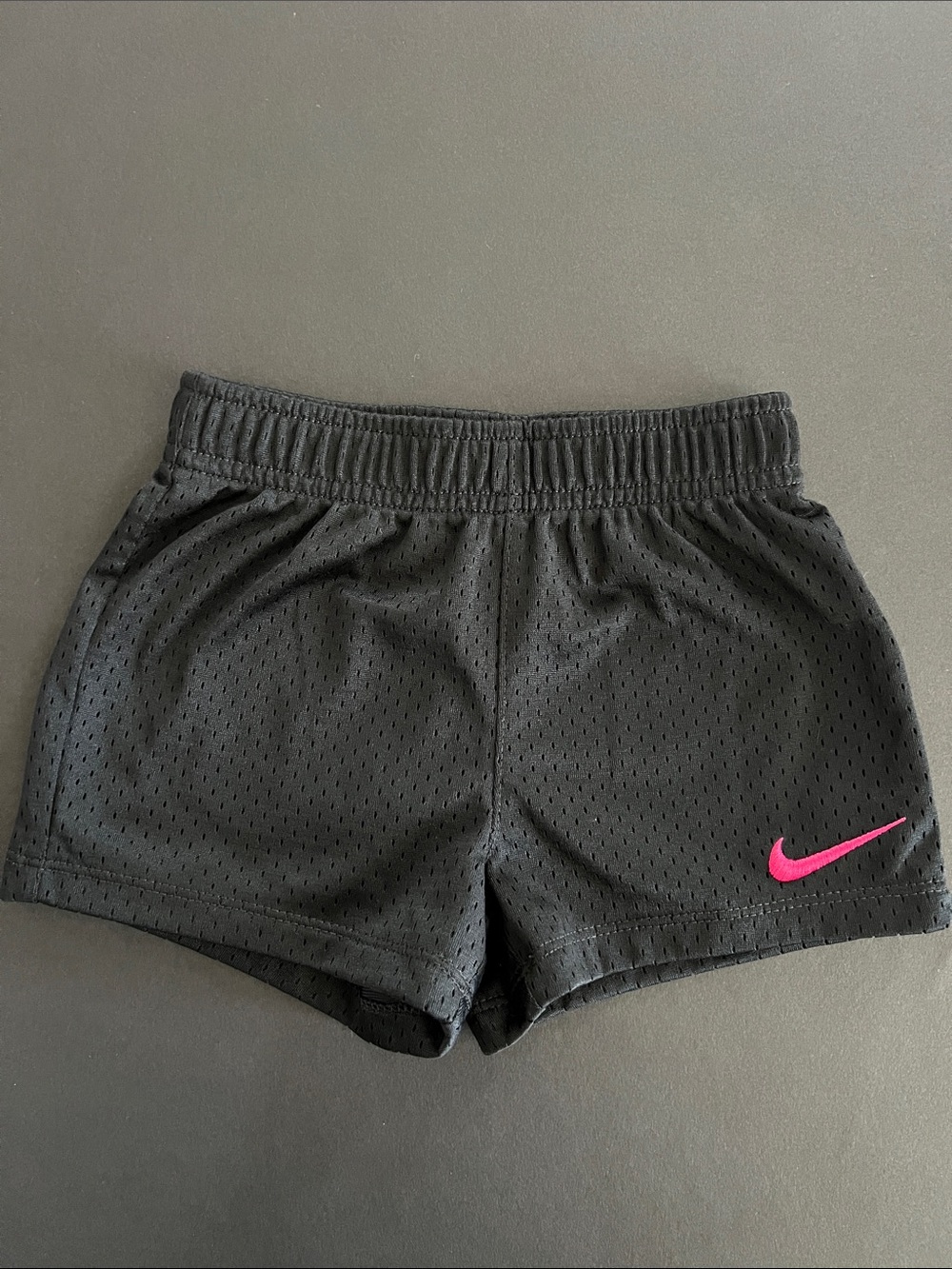 Nike Black Mesh Shorts with Hot Pink Swoosh
